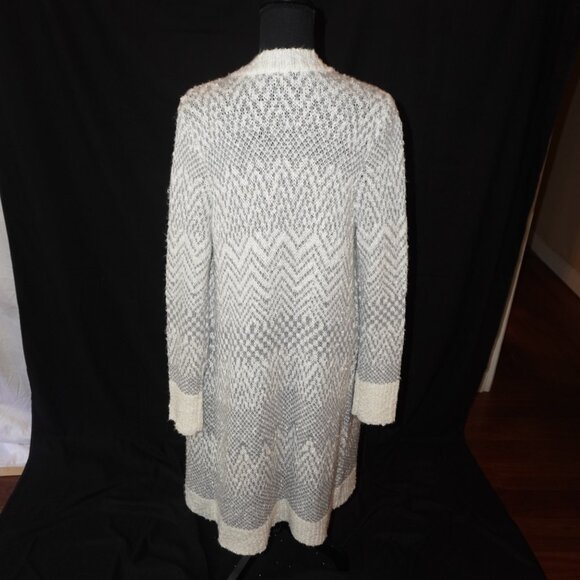Torrid Long Chunky Open Cable Knit Open Duster Sweater Topper Long Ivory 12 Cozy - Picture 4 of 8
